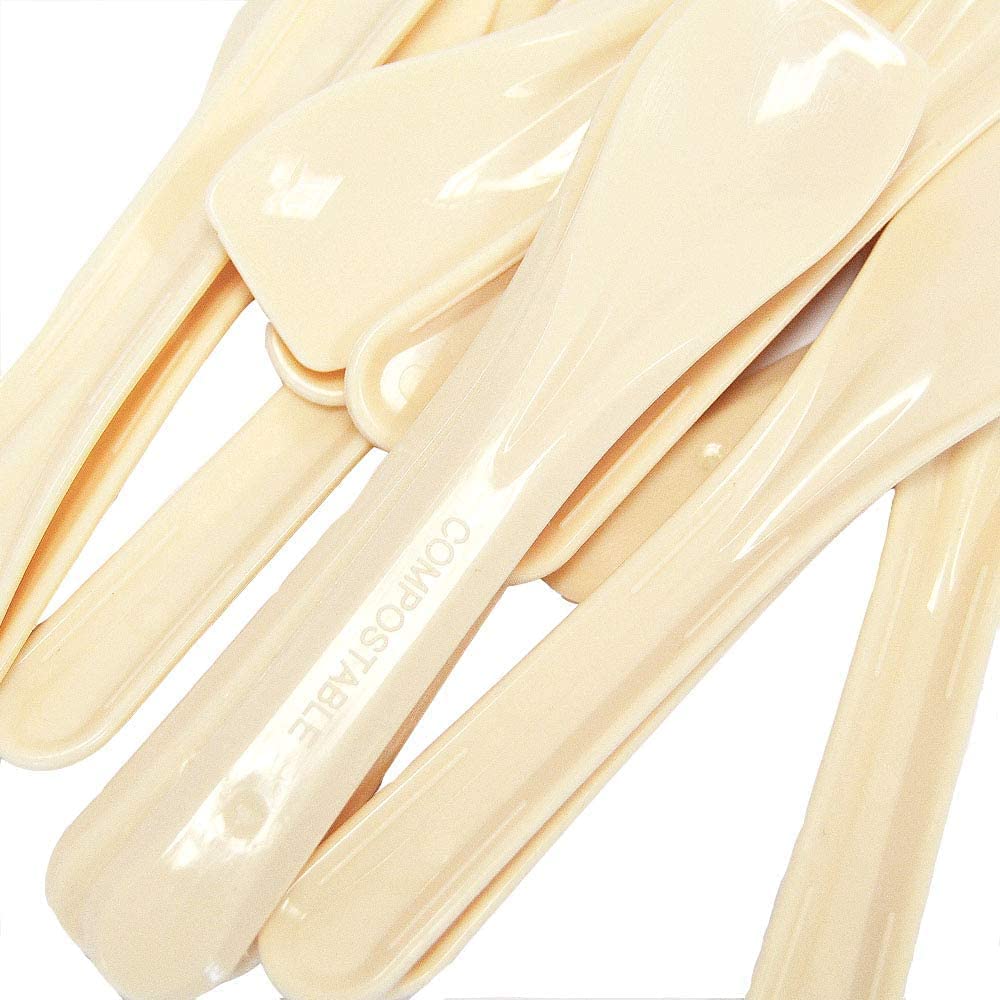 250 pièces palettes compostables beiges emballées individuellement, longueur 9 cm