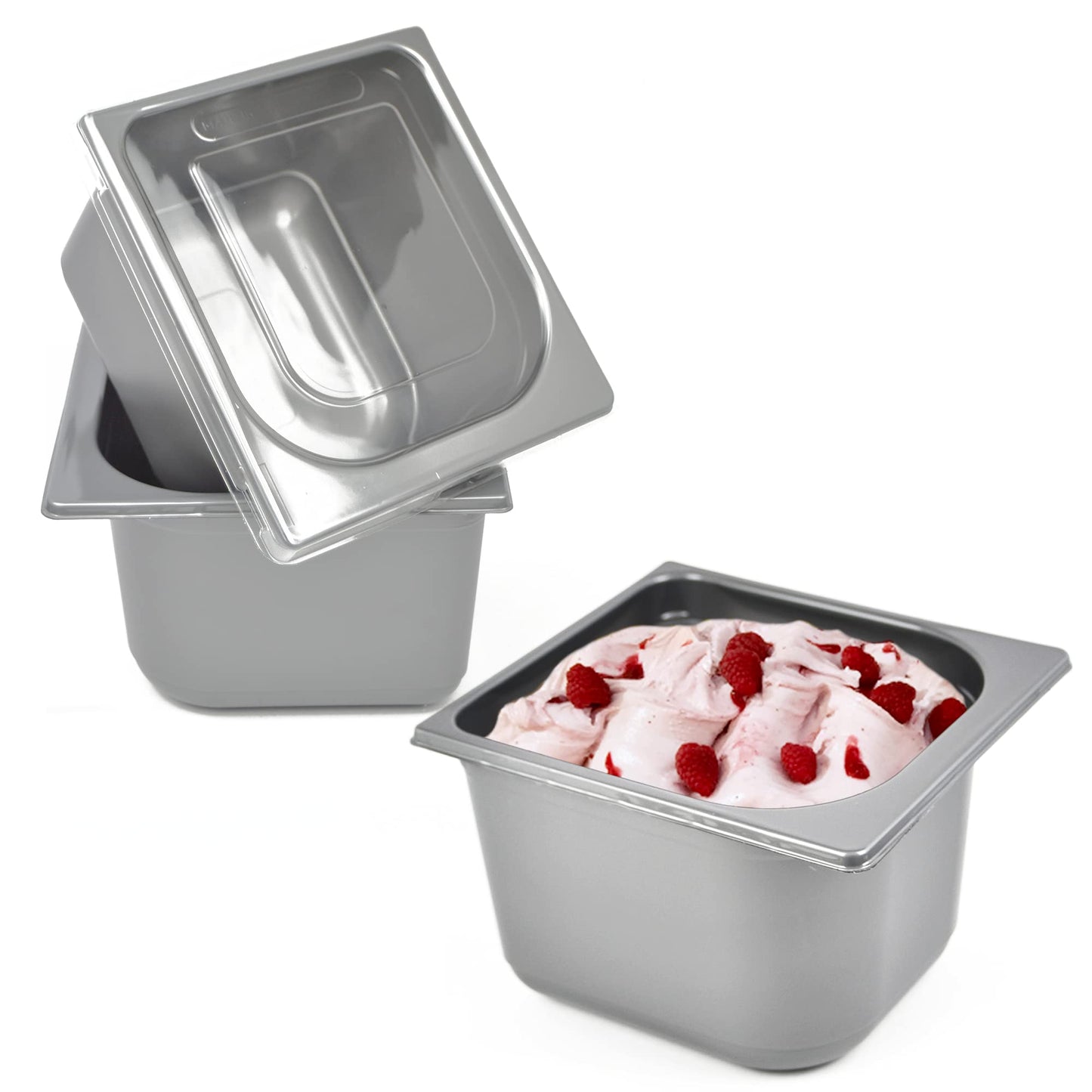 Pz 10 mezza vaschetta LT 2,33 per gelato + coperchio per asporto gelati