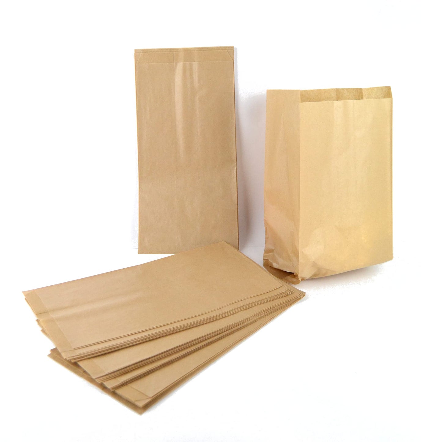 100 pièces sacs en papier sulfurisé brun neutre pour pâtisseries, bars, restauration rapide