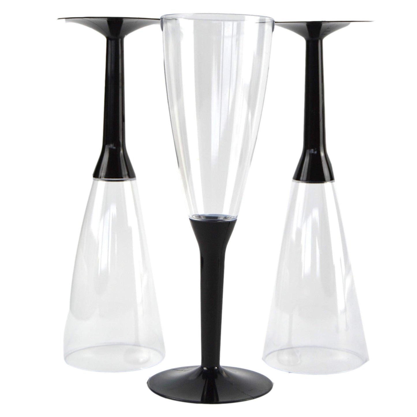 Pz 50 calici flute champagne prosecco base nera bicchieri aperitivo apericena