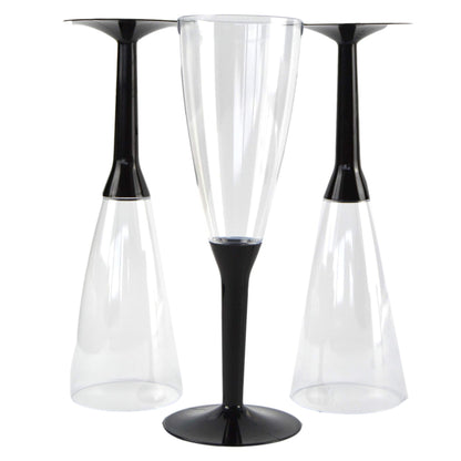 Pz 50 calici flute champagne prosecco base nera bicchieri aperitivo apericena