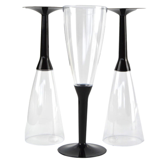 Pz 50 calici flute champagne prosecco base nera bicchieri aperitivo apericena