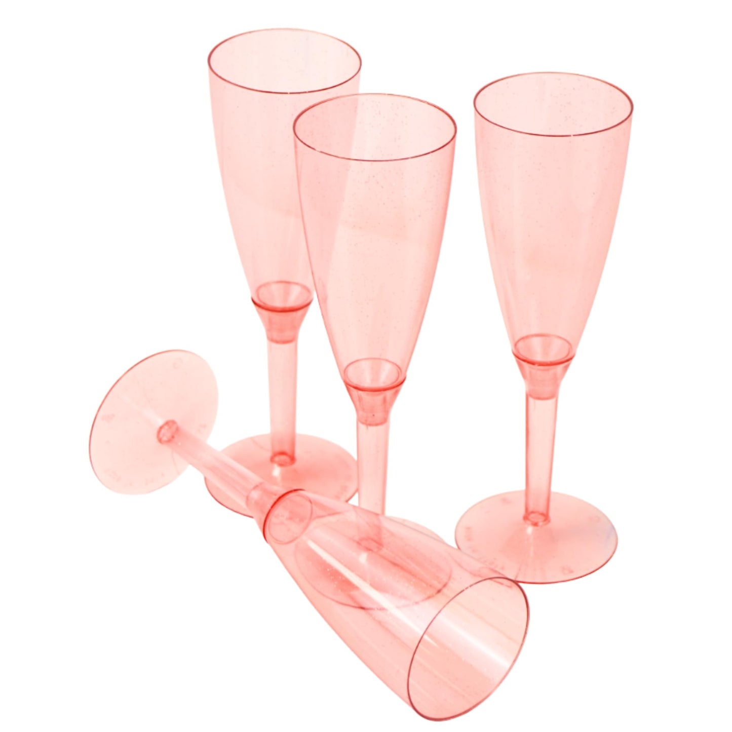 Pz 50 calice monouso flute champagne bicchieri prosecco trasparenti brillantinati