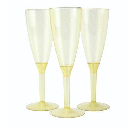 Pz 50 calice monouso flute champagne bicchieri prosecco trasparenti brillantinati