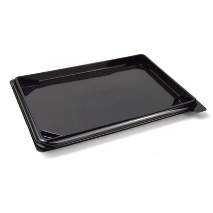 Plateau noir de 25 pièces pour sushi, sashimi, poisson idéal pour emporter d'environ 6/8 portions + couvercle