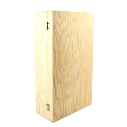 1 scatola porta vino in legno (x 2bottiglie) cassetta con chiusura  divisorio in cartone rosso