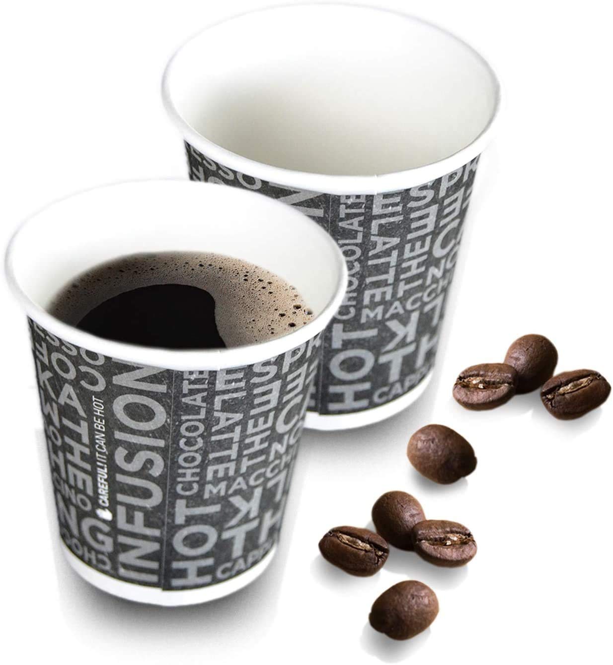 100 gobelets en papier noir avec inscription pour café 3 oz idéal pour le café