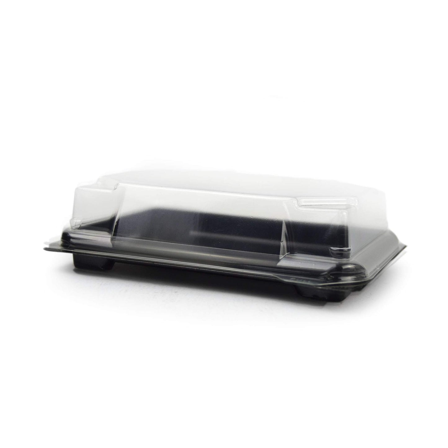 Plateau noir de 25 pièces pour sushi, sashimi, poisson idéal pour emporter d'environ 6/8 portions + couvercle