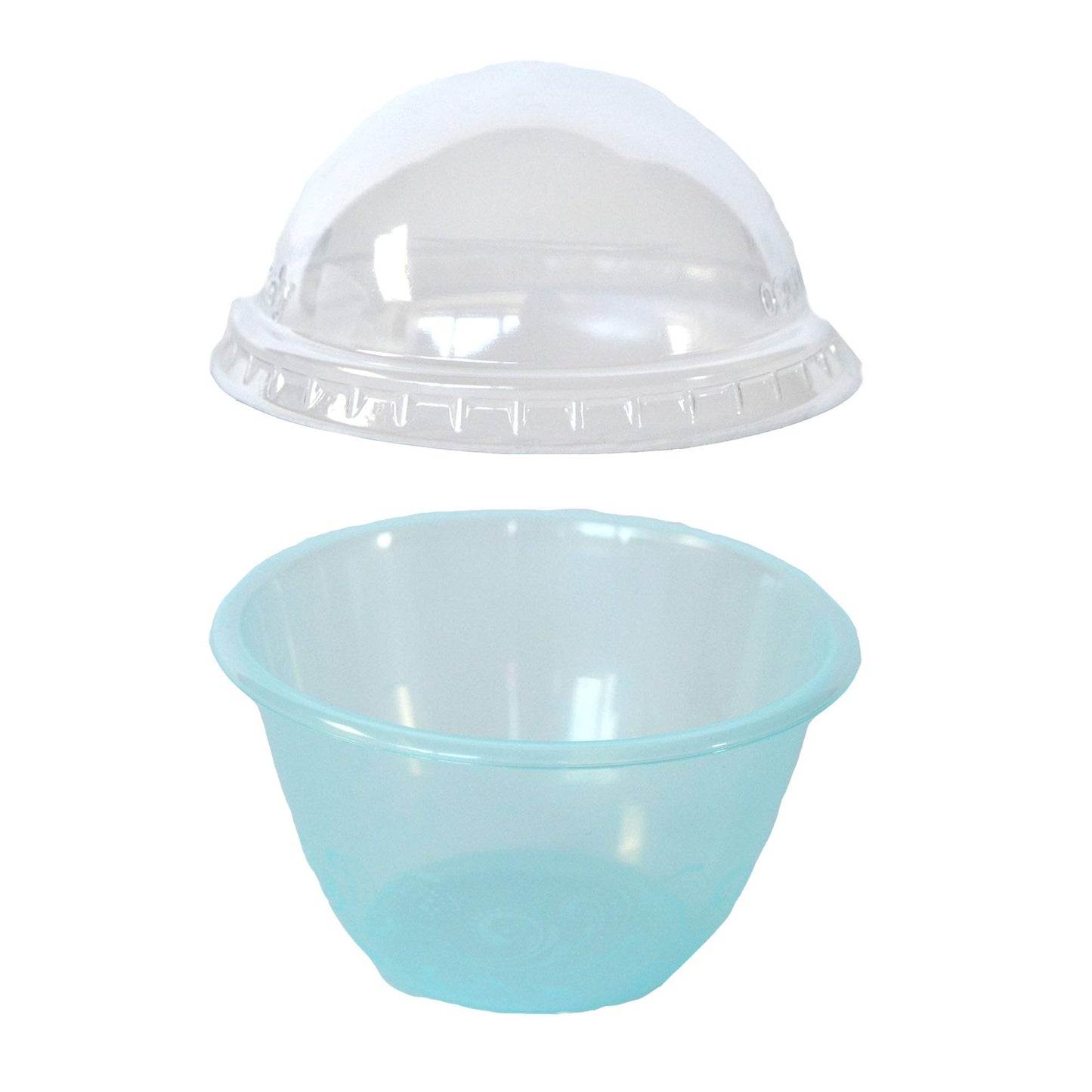 100 pièces petit gobelet 100 cc en plastique transparent + couvercle dôme idéal pour desserts et mousses
