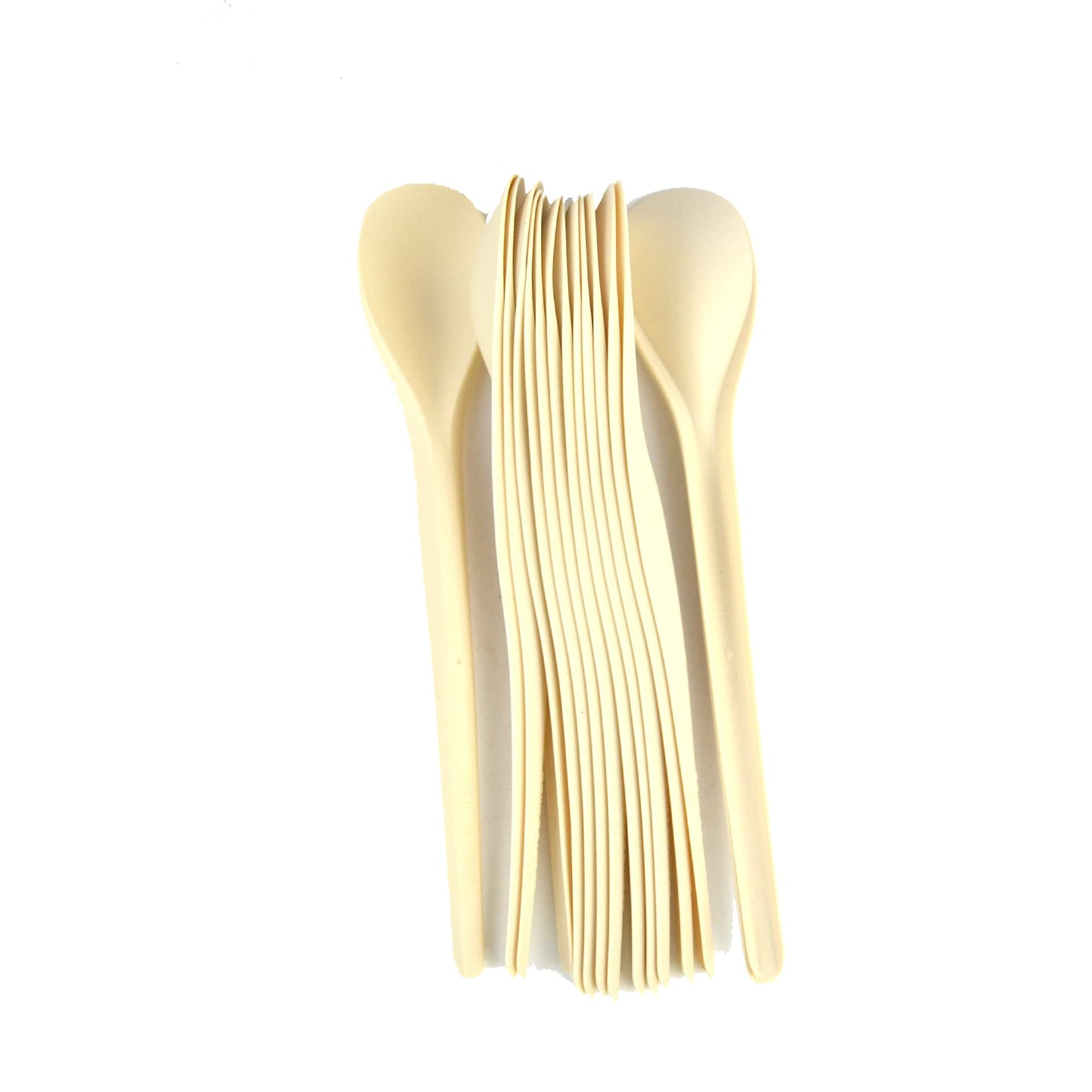 Pz 200 cucchiaini compostabili cm 17,5 color avana per gelato e yogurt