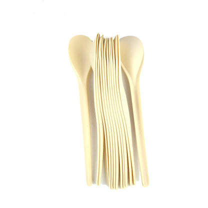 Pz 200 cucchiaini compostabili cm 17,5 color avana per gelato e yogurt