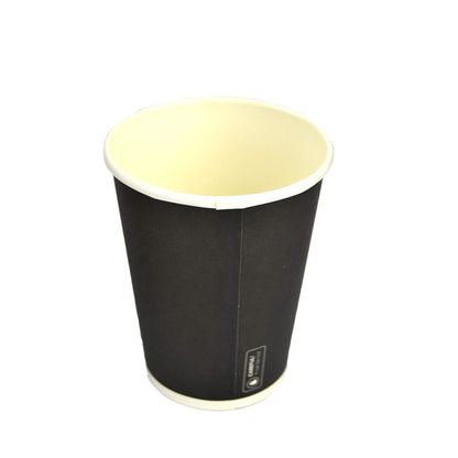 Pz 100 bicchiere 9 oz in carta nera 266 ml per cappuccino, cioccolata calda e tisane