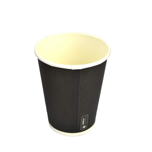 Pz 100 bicchiere 9 oz in carta nera 266 ml per cappuccino, cioccolata calda e tisane