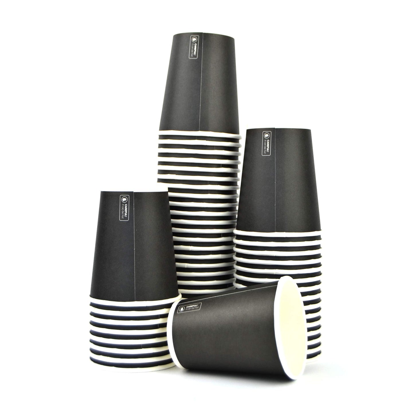 Pz 100 bicchiere 9 oz in carta nera 266 ml per cappuccino, cioccolata calda e tisane