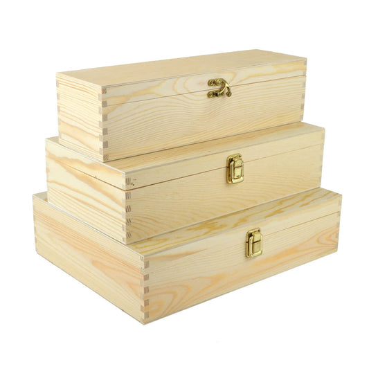 3 scatole porta vino in legno cassette da 1,2 e 3 spazi con chiusura