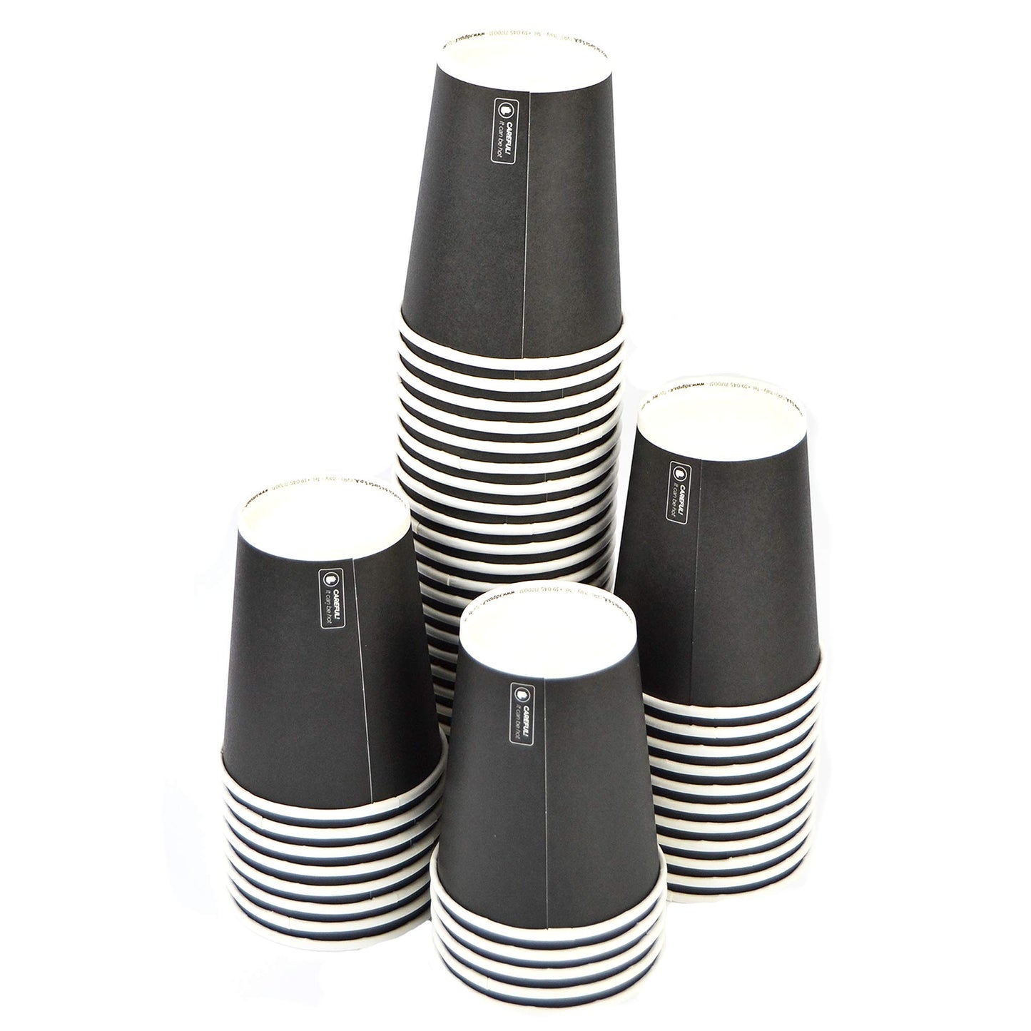 Pz 100 bicchiere 9 oz in carta nera 266 ml per cappuccino, cioccolata calda e tisane
