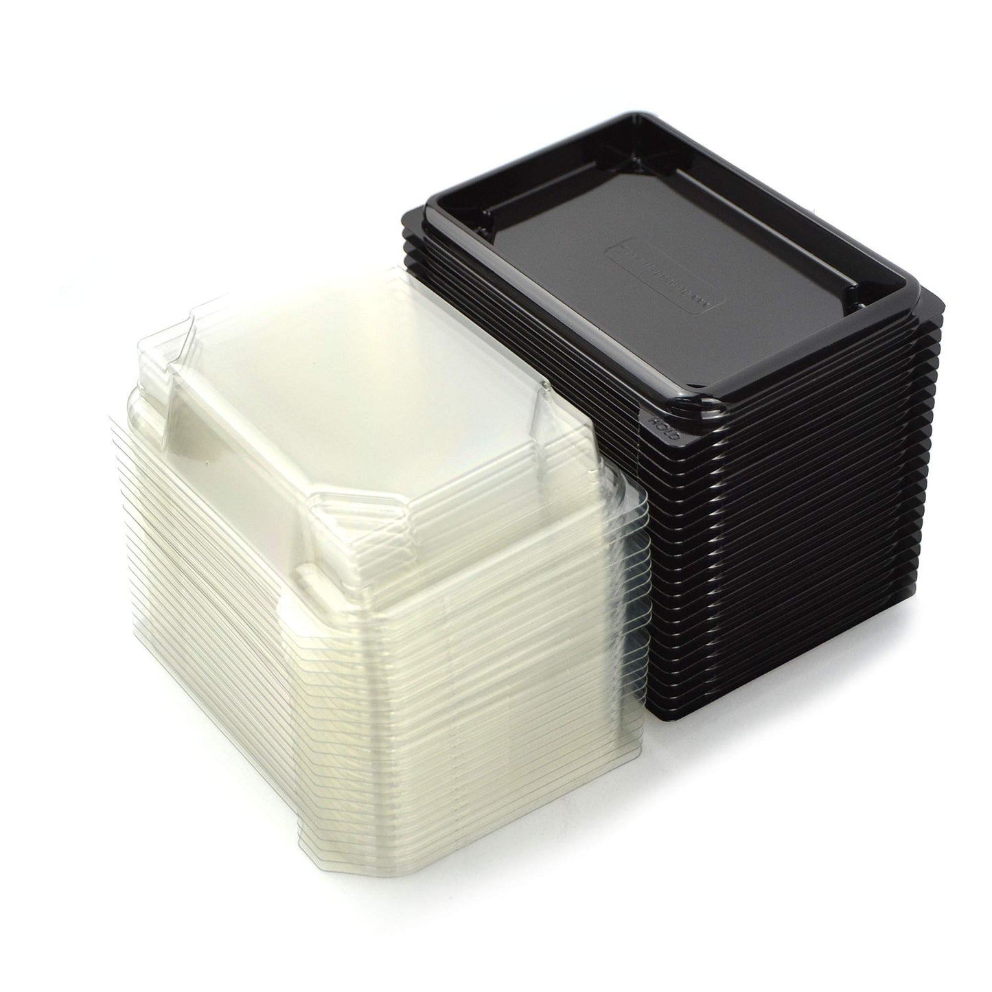 Plateau noir de 25 pièces pour sushi, sashimi, poisson idéal pour emporter d'environ 6/8 portions + couvercle