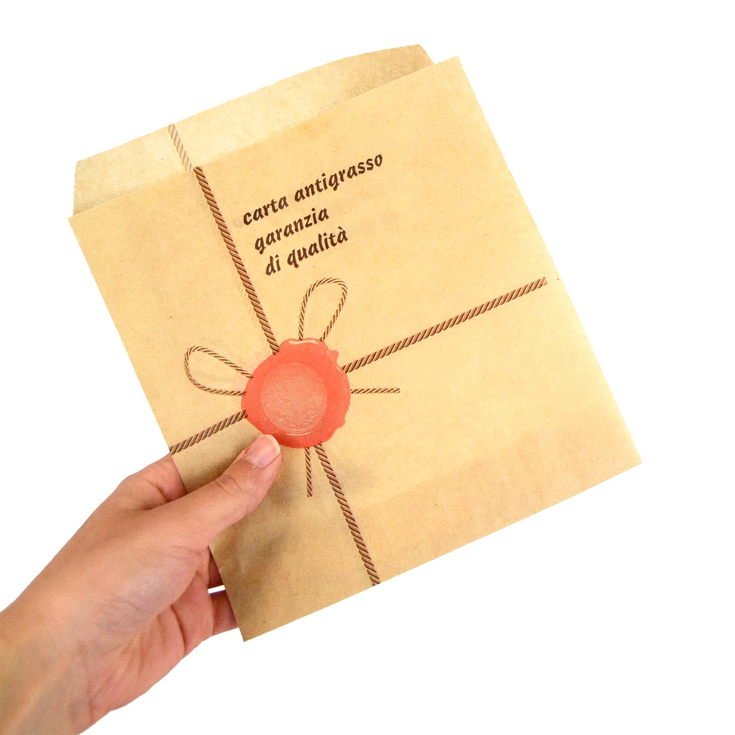 Pz 200 fogli di carta antigrasso aperti da un lato per asporto di alimenti come hamburger, trancio pizza, focaccia, panini