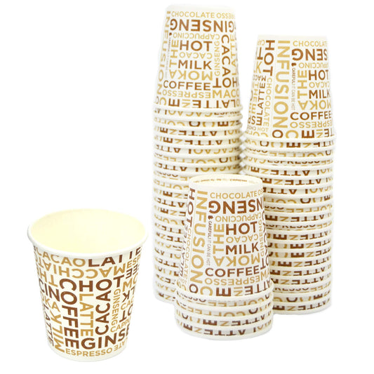 pz 100 bicchieri in carta bianchi con scritte da caffe 3 oz ideali per caffe + coperchio bianco
