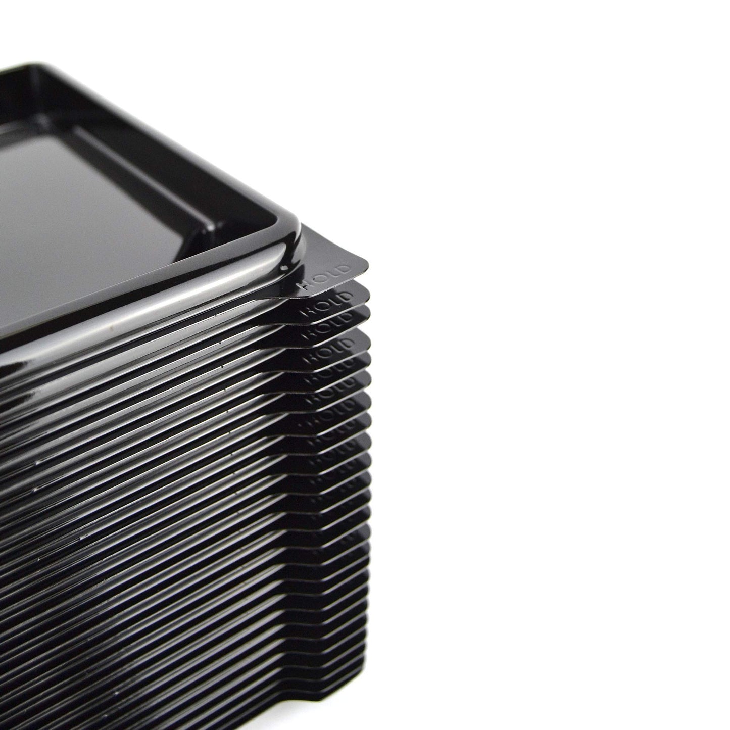 Plateau noir de 25 pièces pour sushi, sashimi, poisson idéal pour emporter d'environ 6/8 portions + couvercle