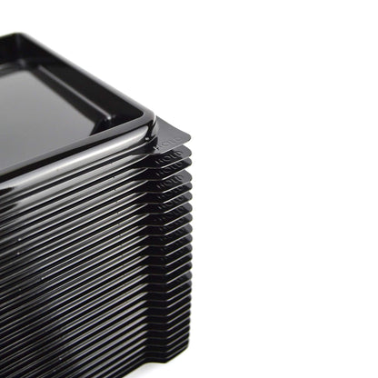 Plateau noir de 25 pièces pour sushi, sashimi, poisson idéal pour emporter d'environ 6/8 portions + couvercle