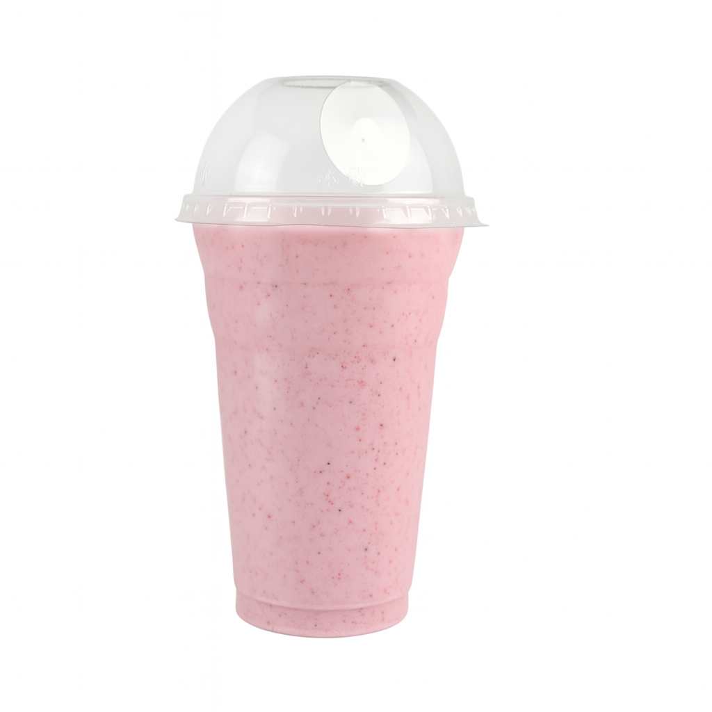 50 bicchieri opachi satin morbidi 500 cc per frappè con coperchio forato
