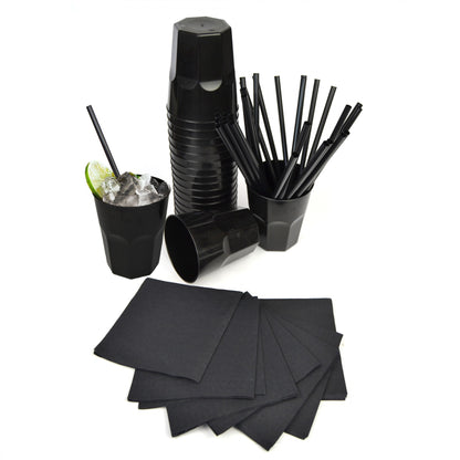 COMBO BAR  100 bicchieri rigidi 270cc + 100 tovaglioli 25x25 + 100 cannucce 21 cm