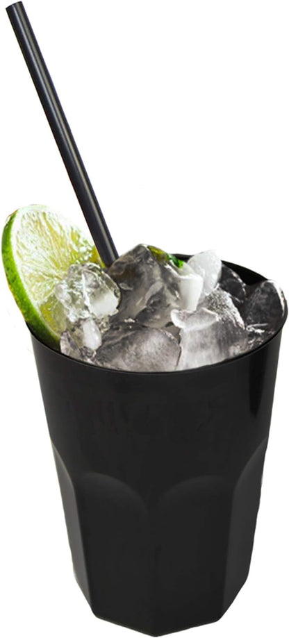 60 bicchieri neri rigidi e resistenti 270cc per cocktail e mojito