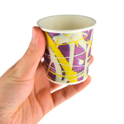 pz 100 bicchiere carta colorato decorato per caffe' cl 10 (3 oz) CELLUCUP