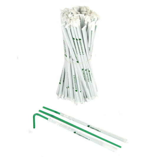400 pajitas envueltas de 24 cm para granizados, frappés, batidos, cócteles y zumos de frutas.