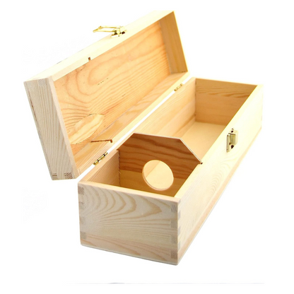 1 scatola porta vino in legno (x 1 bottiglia) cassetta con chiusura