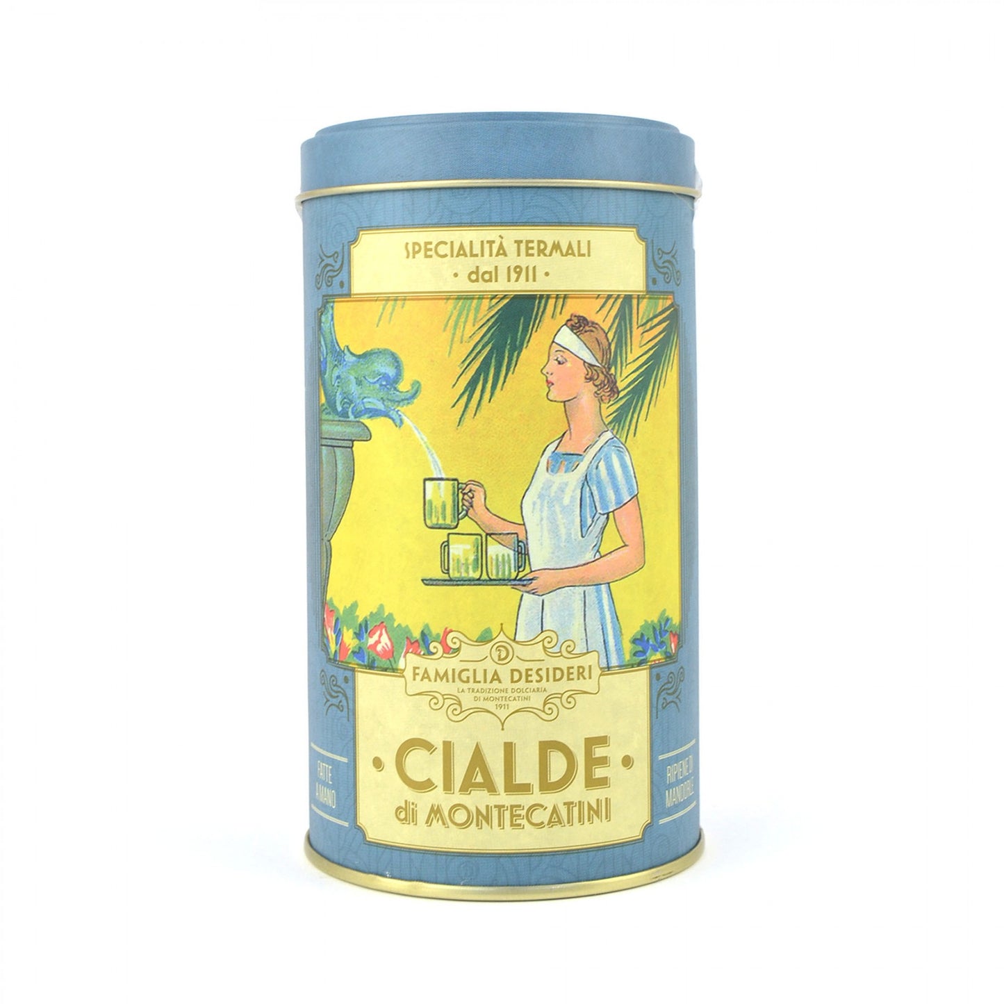 gr 120 di cialde di montecatini in barattolo di latta, prodotto dolciario