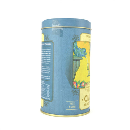 gr 120 di cialde di montecatini in barattolo di latta, prodotto dolciario