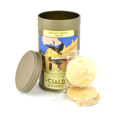 gr 120 di cialde di montecatini in barattolo, prodotto dolciario da forno artigianale