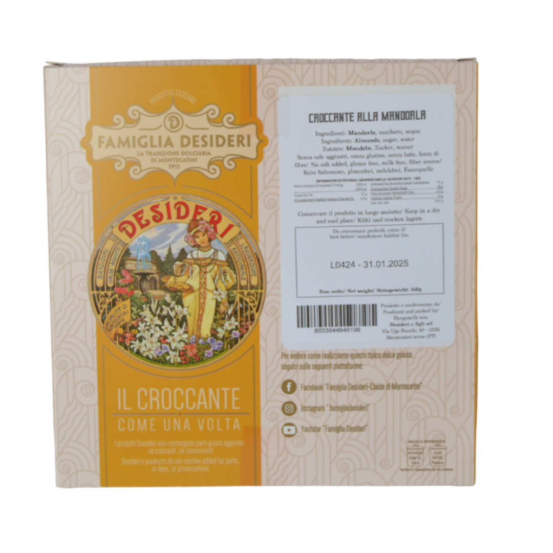 pz 1 disco (160 gr) di croccante alla nocciola "il croccante come una volta" famiglia desideri
