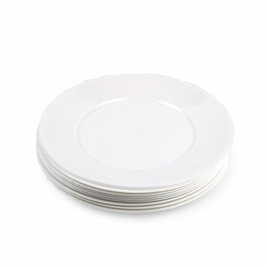 PZ 60 piattini bianchi riutilizzabili diametro 17 cm per aperitivo, apericena, party, feste per dessert e dolci