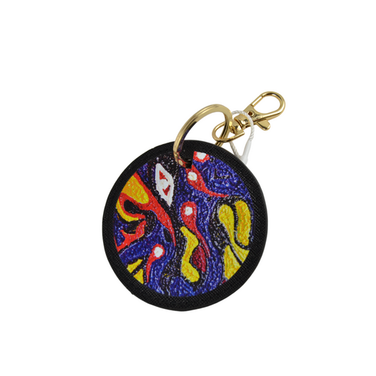 Pz 1 portachiavi con stampa artistica astratta per borse, pochette, borsellini chiavi e portafogli CELLUKEYCHAIN