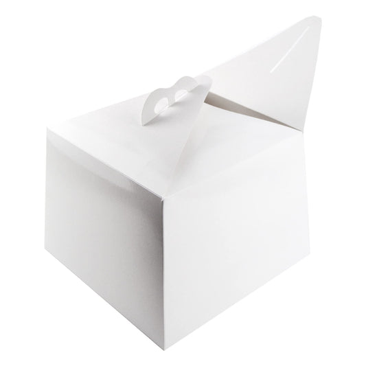Box- BORSA in carta bianca per asporto di alimenti come torte e dolci per pasticceria