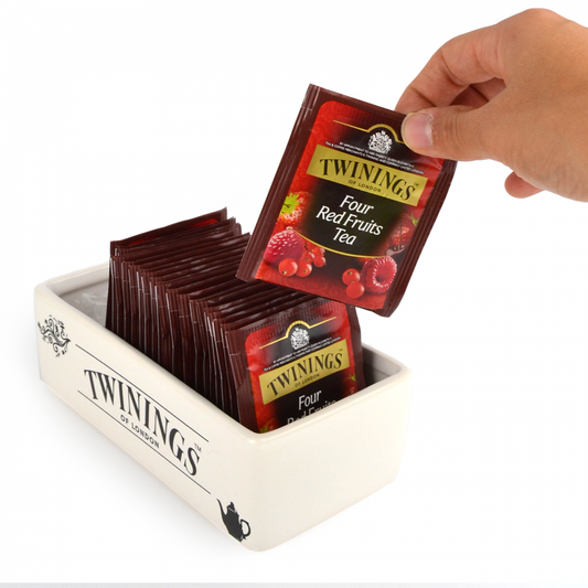 250 bustine assortimento di the e tisane twinings con caddy in ceramica